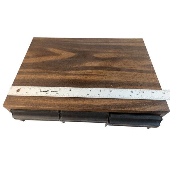 Vintage Wooden Cassette Storage Organizer With 3 Drawers Holds 42 tapes - Picture 3 of 16